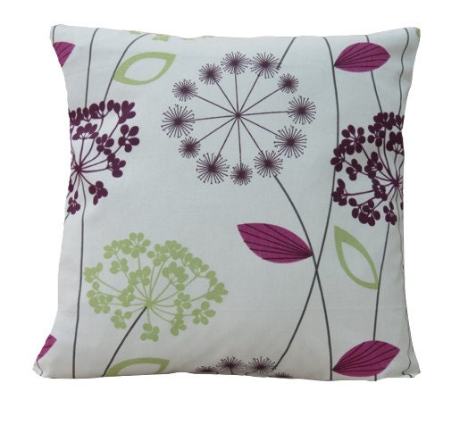 Allium Floral Cushion Cover: Handmade Cotton Throw Pillow