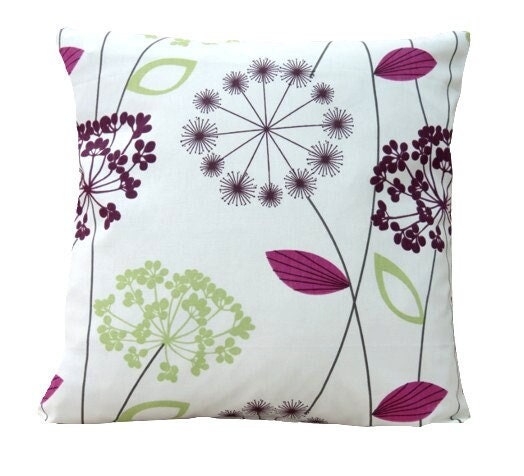 Allium Floral Cushion Cover: Handmade Cotton Throw Pillow