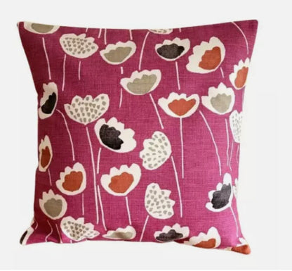 Scandi Floral Purple Cushion Cover , Meeko Clara Very Berry Purple Cushion Cover , Throw Pillow , Scatter Cushions , Cushion Cover UK