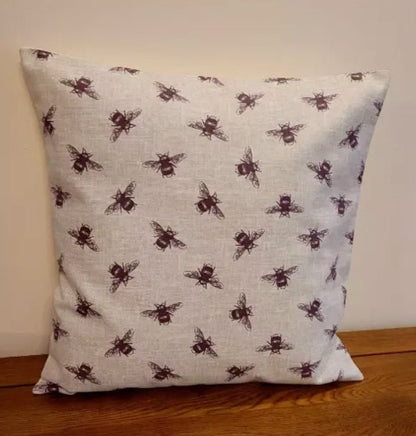 Bees Purple Cushion Cover , Bumblebee Buzzy Bees Cushion Cover , Throw Pillow , Scatter Cushions , Cushion Cover UK