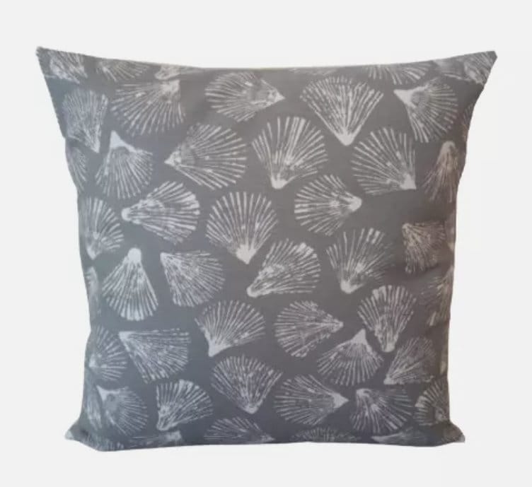 Seashells Cushion Cover , Sandbank Seashells Shale Grey Cushion Cover , Throw Pillow , Scatter Cushions , Cushion Cover UK