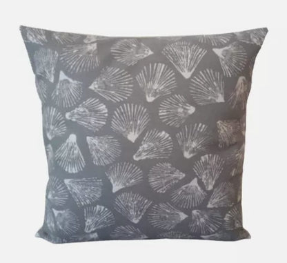 Seashells Cushion Cover , Sandbank Seashells Shale Grey Cushion Cover , Throw Pillow , Scatter Cushions , Cushion Cover UK