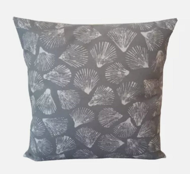 Seashells Cushion Cover , Sandbank Seashells Shale Grey Cushion Cover , Throw Pillow , Scatter Cushions , Cushion Cover UK