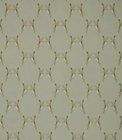 Sophie Allport Boxing Hares Cushion Cover: Green Cotton Throw Pillow