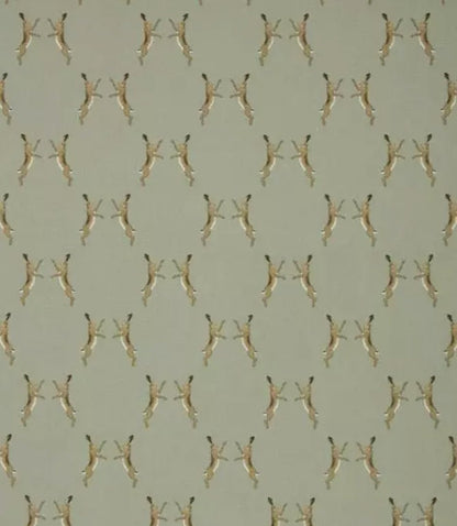 Sophie Allport Boxing Hares Cushion Cover: Green Cotton Throw Pillow
