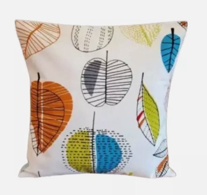 Maple Leaf Apple Cushion Cover, Handmade Cotton Throw Pillow