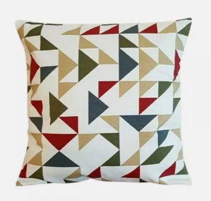 Geometric Throw Pillow Cover, Point To Point Design, Handmade Cotton