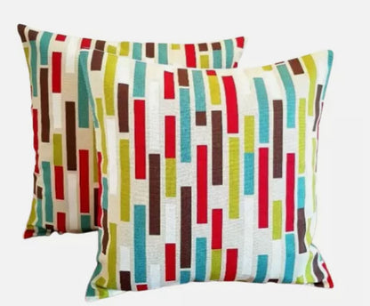 Geometric Cushion Cover , Azari Multi Red Cushion Cover , Throw Pillow , Scatter Cushions , Cushion Cover UK
