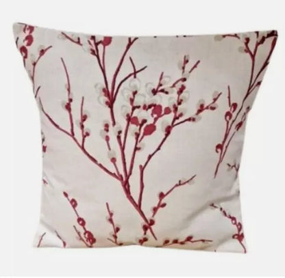 Laura Ashley Pussy Willow Floral Off White Cranberry Red Cushion Cover , Throw Pillow , Scatter Cushions , Cushion Cover UK