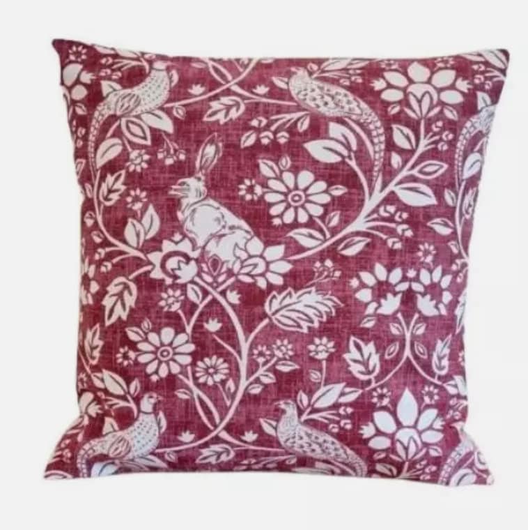 Heathland Rouge Red Cushion Cover , Hares And Game Pleasant Birds Cushion Cover , Throw Pillow , Scatter Cushions , Cushion Cover UK
