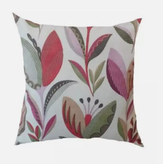 Fryetts Leon Pomegranate Red Floral Cushion Cover , Throw Pillow , Scatter Cushions , Cushion Cover UK