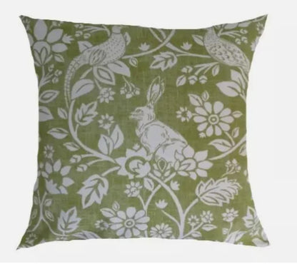 Heathland Moss Green Cushion Cover , Hares And Game Pleasant Birds Cushion Cover , Throw Pillow , Scatter Cushions , Cushion Cover UK