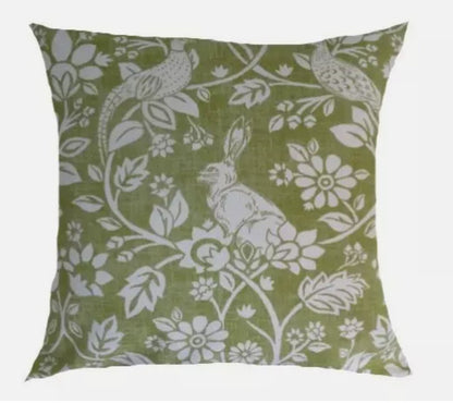 Heathland Moss Green Cushion Cover , Hares And Game Pleasant Birds Cushion Cover , Throw Pillow , Scatter Cushions , Cushion Cover UK