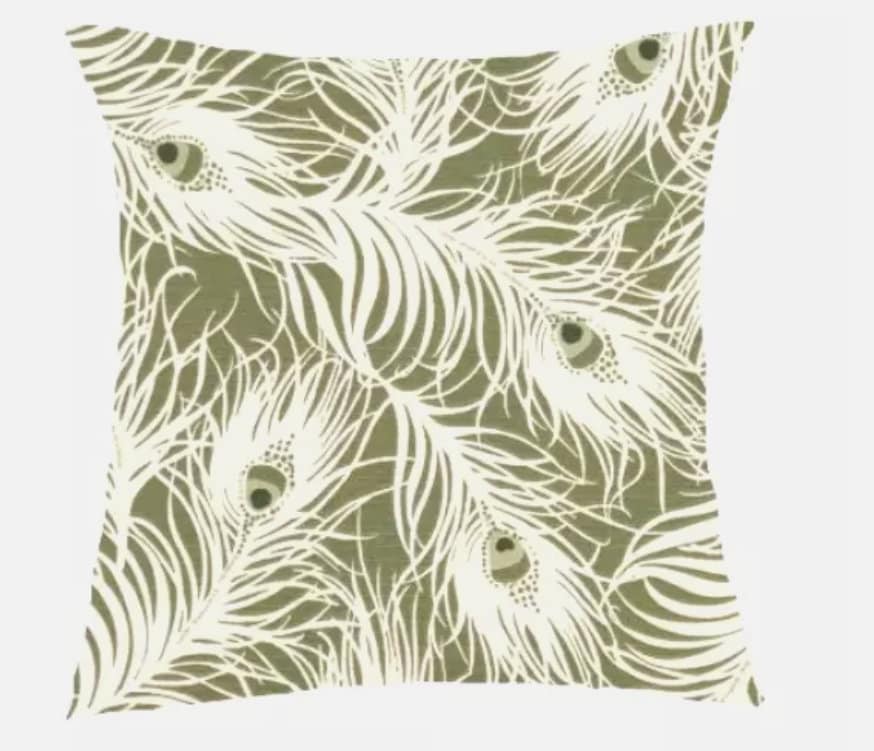 Harper Peacock Feather Willow Green Cushion Cover , Throw Pillow , Scatter Cushions , Cushion Cover UK