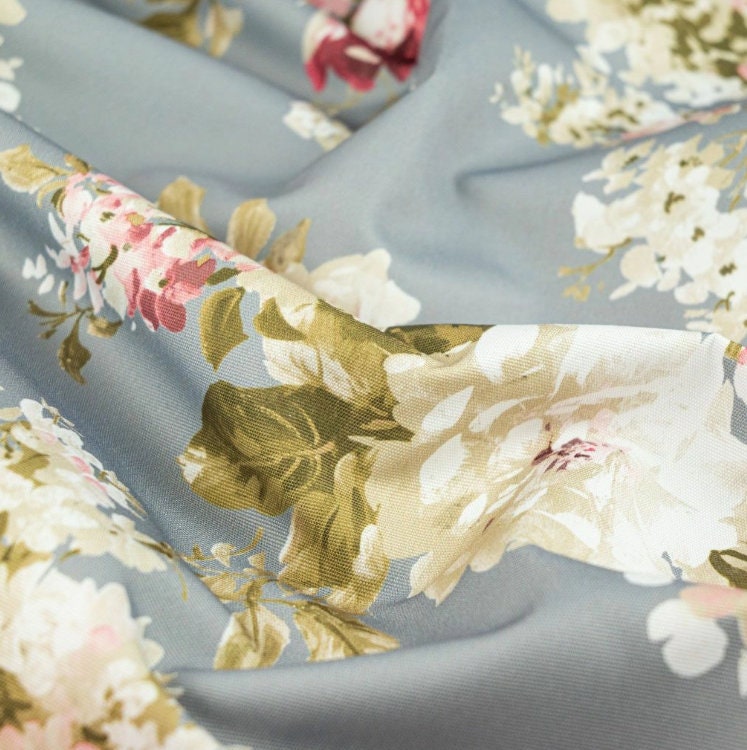 English Rose Grey Coated Tablecloth , Water Resistant Tablecloths , Outdoor Tablecloth , Round Oval Rectangle Tablecloth