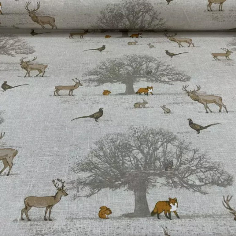 Tatton Autumn Wildlife Beige Cushion Cover , Stags Pillow Cover , Throw Pillow , Scatter Cushions , Cushion Cover UK