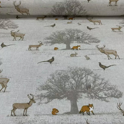 Tatton Autumn Wildlife Beige Cushion Cover , Stags Pillow Cover , Throw Pillow , Scatter Cushions , Cushion Cover UK