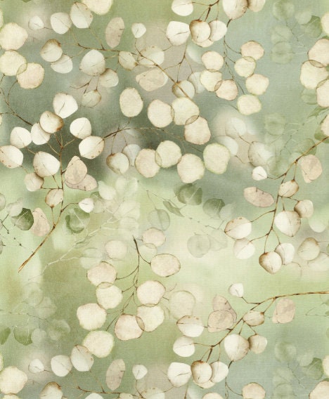 Honesty Leaf Tablecloth , Lunaria Honesty Green Leaves Table Cloth , Round Oval Rectangle