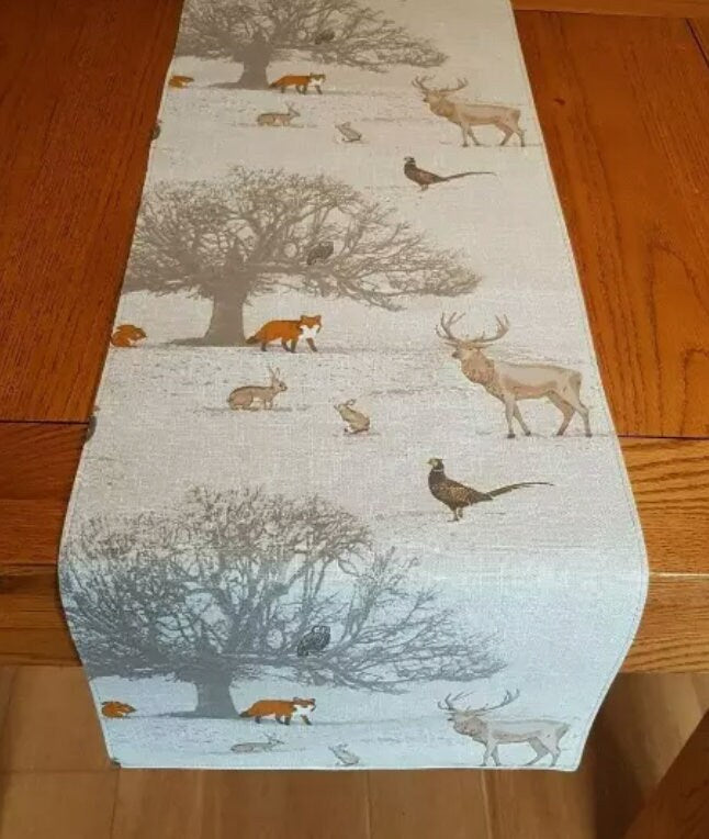 Wildlife Tatton Autumn Table Runner , Christmas Stags Table Runner , Table Decoration , Stags Table Runner , Various Size