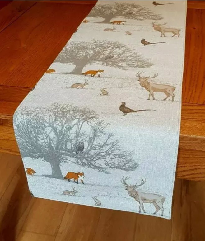 Wildlife Tatton Autumn Table Runner , Christmas Stags Table Runner , Table Decoration , Stags Table Runner , Various Size
