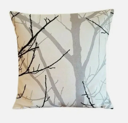 Willow Tree Graphite White Black Grey Cushion Cover , Throw Pillow , Scatter Cushions , Cushion Cover UK