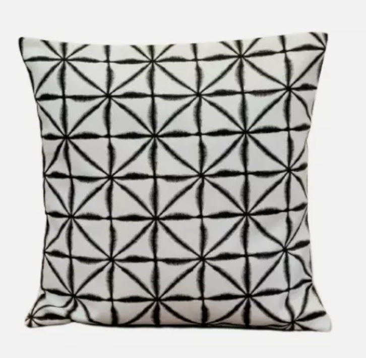 Abstract Geometric Cushion Cover , Nussa Charcoal Black Cushion Cover , Throw Pillow , Scatter Cushions , Cushion Cover UK