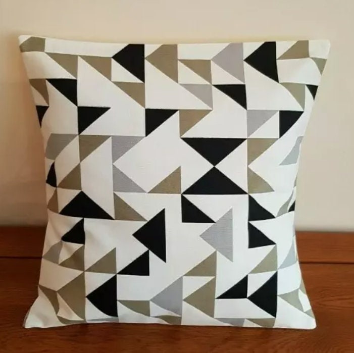 Geometric Abstract Graphite Cushion Cover , Throw Pillow , Scatter Cushions , Cushion Cover UK