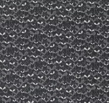 MissPrint Saplings Black Cushion Cover, Scandi Pillow, Handmade UK