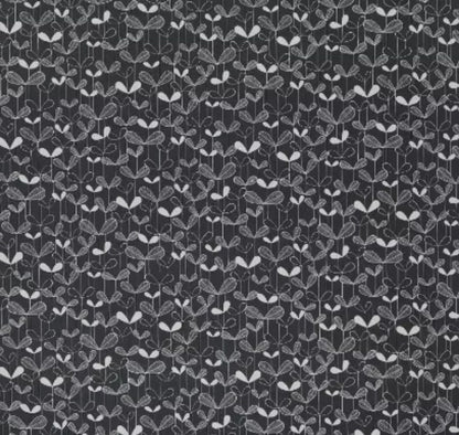 MissPrint Saplings Black Cushion Cover, Scandi Pillow, Handmade UK