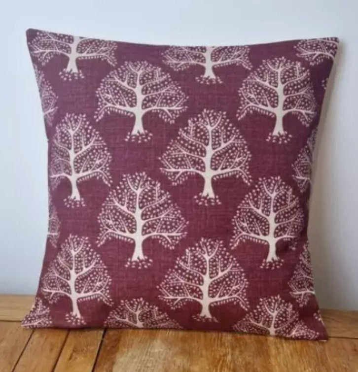 Great Oak Tree Cushion Cover , Red Floral Cushion Cover , Throw Pillow , Scatter Cushions , Cushion Cover UK