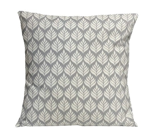 Elise Leaf Smoke Grey Cushion Cover , Leaves Grey Cushion Cover , Throw Pillow , Scatter Cushions , Cushion Cover UK