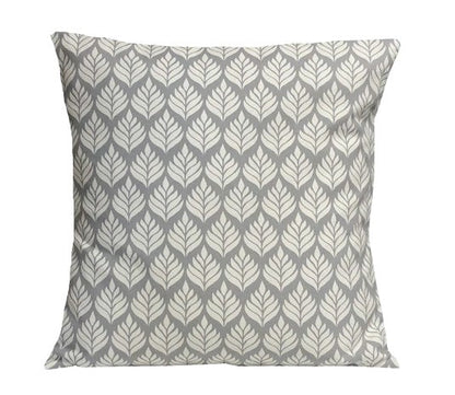 Elise Leaf Smoke Grey Cushion Cover , Leaves Grey Cushion Cover , Throw Pillow , Scatter Cushions , Cushion Cover UK
