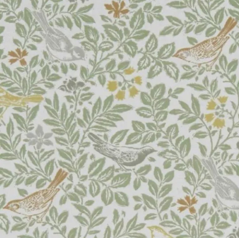 Bird Floral Cushion Cover , Bird Song Autumn Sage Green Cushion Cover , Throw Pillow , Scatter Cushions , Cushion Cover UK
