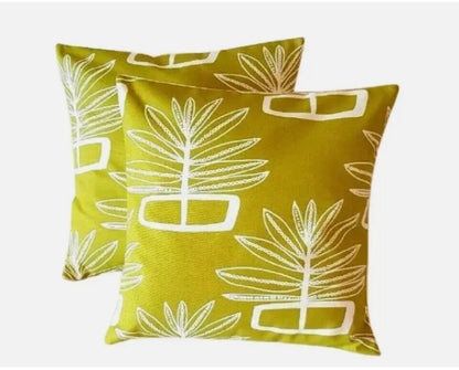 Scandi Floral Green Lime Cushion Cover , Leaf Cushion Cover , Throw Pillow , Scatter Cushions , Cushion Cover UK
