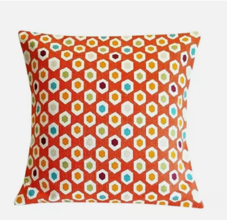 Geometric Cushion Cover , Baxia Mango Orange Cushion Cover , Throw Pillow , Scatter Cushions , Cushion Cover UK
