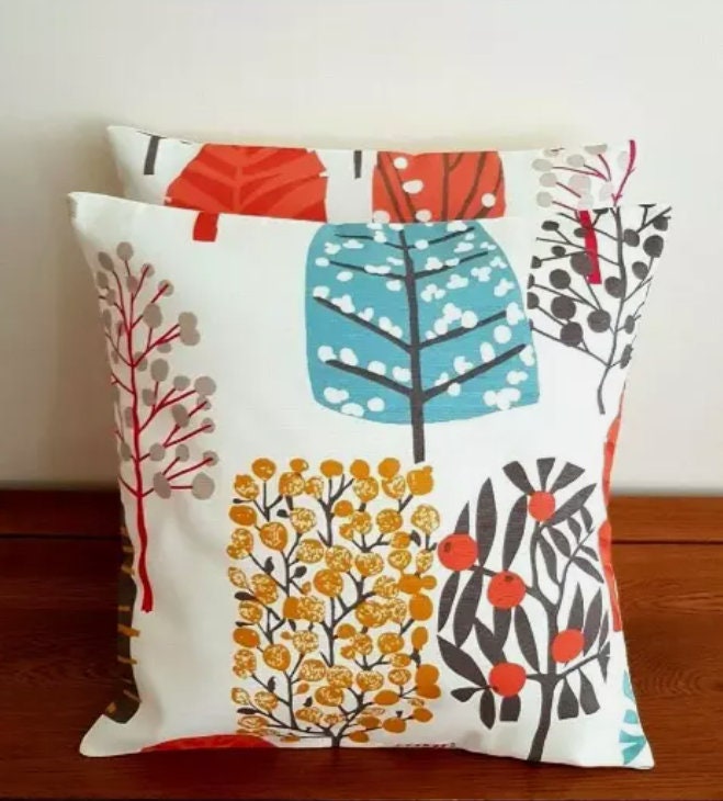 Tree Blossom Cushion Cover , Floral Spice Orange Cushion Cover , Throw Pillow , Scatter Cushions , Cushion Cover UK