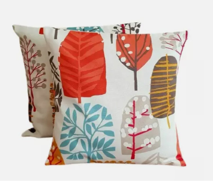 Tree Blossom Cushion Cover , Floral Spice Orange Cushion Cover , Throw Pillow , Scatter Cushions , Cushion Cover UK