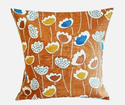 Scandi Floral Tulip Cushion Cover , Meeko Clara Mango Orange Cushion Cover , Throw Pillow , Scatter Cushions , Cushion Cover UK