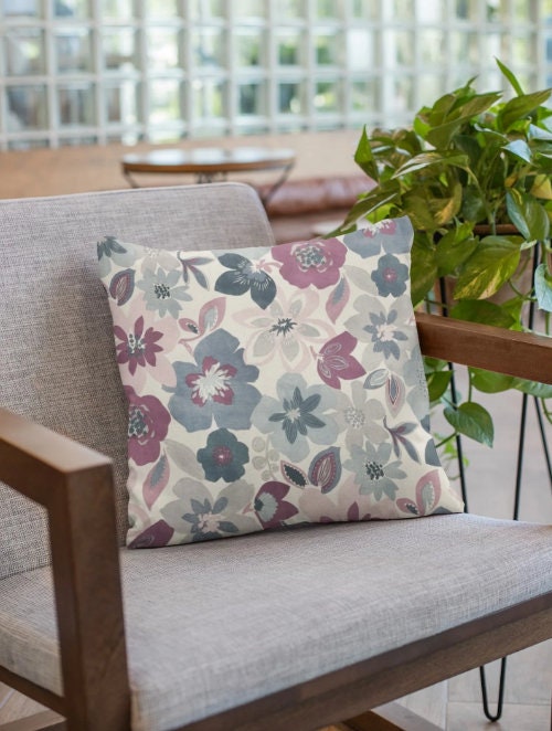 Wildflowers Floral Purple Blue Cushion Cover , Throw Pillow , Scatter Cushions , Cushion Cover UK