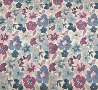 Floral Wildflower Tablecloth , Purple & Blue, Handmade UK