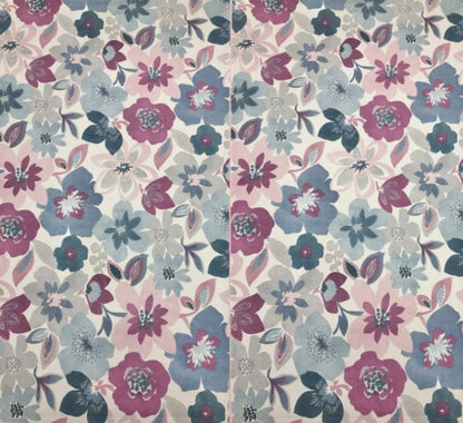 Floral Wildflower Tablecloth , Purple & Blue, Handmade UK