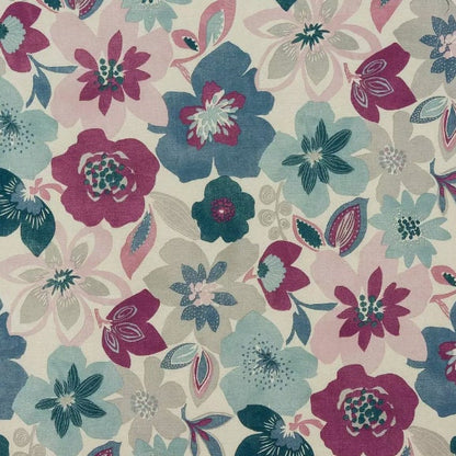 Round Wildflower Floral Tablecloth , Purple Blue Flowers , Handmade UK