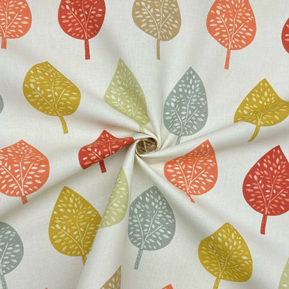 Symmetrical Leaf Orange Tablecloth: Cotton Table Cloth , Rectangle Oval Round