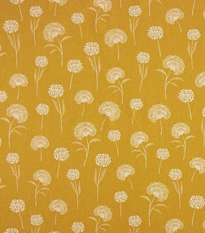 Dandelions Yellow Throw Pillow Cover: Floral Cotton Linen, Handmade in UK