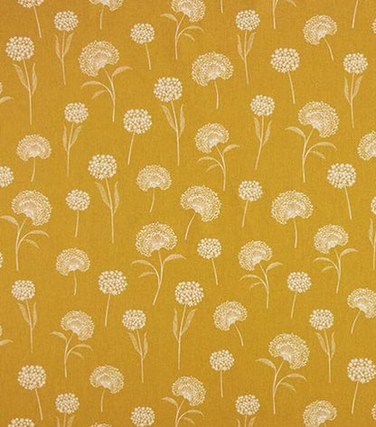 Dandelions Yellow Throw Pillow Cover: Floral Cotton Linen, Handmade in UK