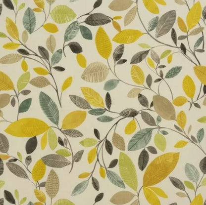 Molveno Ochre Yellow Leaf Leaves Cushion Cover , Throw Pillow , Handmade UK