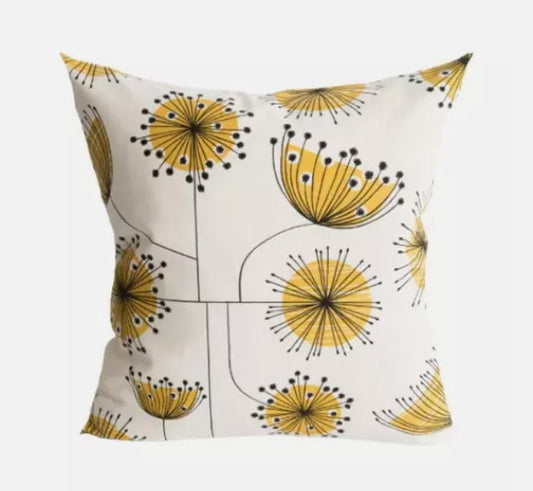MissPrint Dandelion Yellow Floral Cushion Cover, Scandi Style