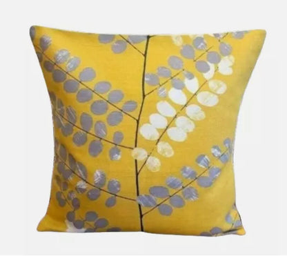 Malin Citrine Yellow Grey Cushion Cover , Scandi Floral Cushion Cover , Throw Pillow , Scatter Cushions , Cushion Cover UK