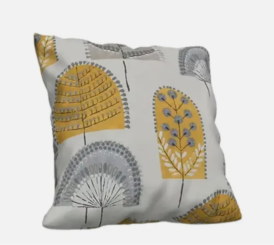 Scandi Wood Trees Ochre Grey Cushion Cover , Throw Pillow , Scatter Cushions , Cushion Cover UK