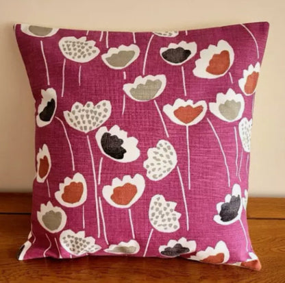 Scandi Floral Purple Cushion Cover , Meeko Clara Very Berry Purple Cushion Cover , Throw Pillow , Scatter Cushions , Cushion Cover UK